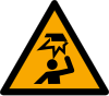 ISO 7010 sign W020: Warning; overhead obstacles