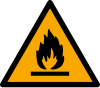 ISO 7010 sign W021: Warning; flammable material