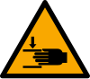 ISO 7010 sign W024: Warning; risk of hand injury