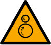 ISO 7010 sign W025: Warning; counter-rotating rollers