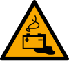 ISO 7010 sign W026: Warning; battery charging