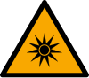 ISO 7010 sign W027: Warning; optical radiation