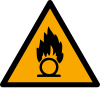 ISO 7010 sign W028: Warning; oxidising substance
