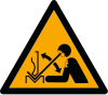 ISO 7010 sign W032: Warning; risk of workpiece ejection from the press