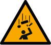 ISO 7010 sign W035: Warning; falling objects