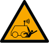 ISO 7010 sign W037: Warning; risk of being run over by a remotely operated machine