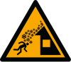 ISO 7010 sign W040: Warning; roof avalanche