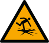 ISO 7010 sign W043: Warning; thin ice