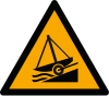 ISO 7010 sign W044: Warning; boat launching ramp