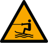 ISO 7010 sign W045: Warning; water skiing area
