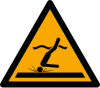 ISO 7010 sign W048: Warning; shallow water