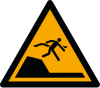 ISO 7010 sign W050: Warning; sudden change in depth