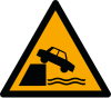 ISO 7010 sign W051: Warning; unprotected bank edge