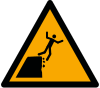 ISO 7010 sign W052: Warning; unstable cliff edge