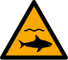 ISO 7010 sign W054: Warning; sharks