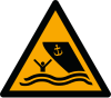 ISO 7010 sign W058: Warning; boat traffic
