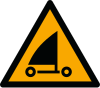 ISO 7010 sign W059: Warning; land sailing on the beach