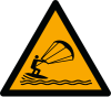 ISO 7010 sign W062: Warning; kitesurfers