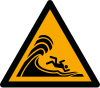 ISO 7010 sign W065: Warning; heavy seas or high breaking waves