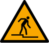 ISO 7010 sign W070: Warning; step down