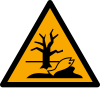 ISO 7010 sign W072: Warning; substances or mixtures hazardous to the environment