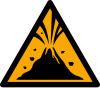 ISO 7010 sign W075: Warning; active volcanic area