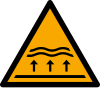ISO 7010 sign W077: Warning; area subject to flooding