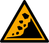 ISO 7010 sign W078: Warning; area subject to landslide
