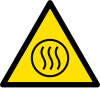 ISO 7010 sign W079: Warning; hot contents