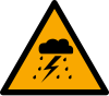 ISO 7010 sign W084: Warning; thunderstorm